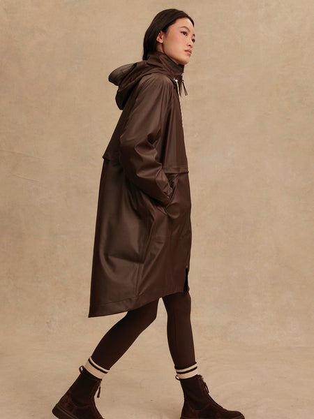 Kirsten Rain Coat in Dark Truffle