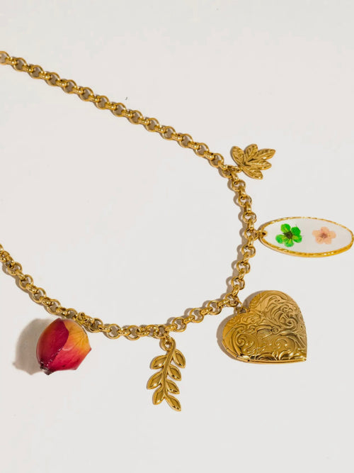 Lantana Locket Charm Necklace