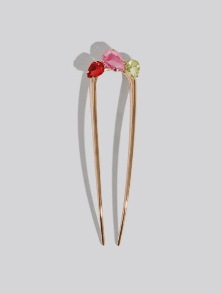 Holiday Gemstone French Hair Pin