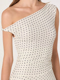 Ciarra Dress in Ivory Polka Dot