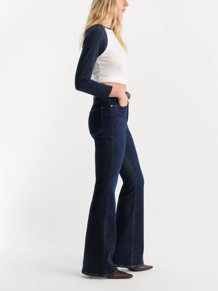 Soft Tech Good Waist Palazzo Ankle Jeans in Indigo1308