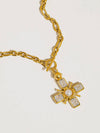 Patrice Cross Necklace in Clear