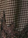 All About That Lace Button Up in Brown Plaid