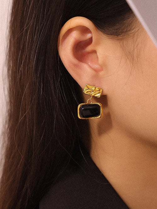 Cuvee Black Square Dangle Earrings