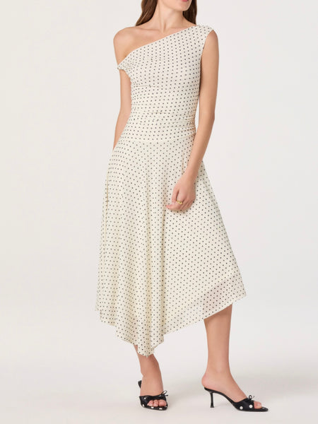 Ciarra Dress in Ivory Polka Dot