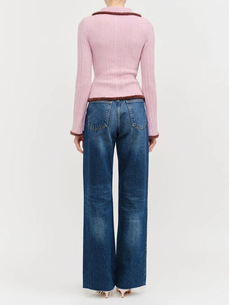 A Touch Of Trim Sweater in Mauve