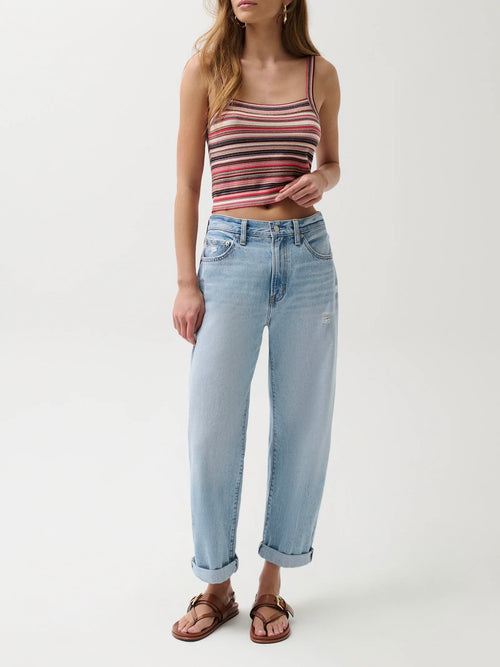 Donny Rolled Hem Boyfriend Jean in Old Blues