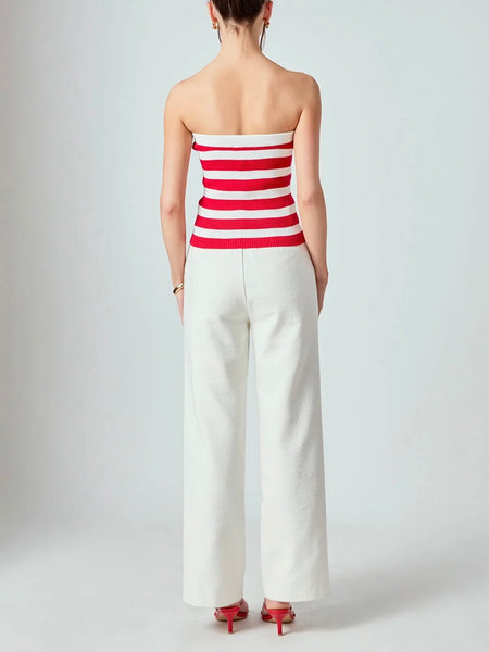 Hey Sailor Stripe Tube Top in Red
