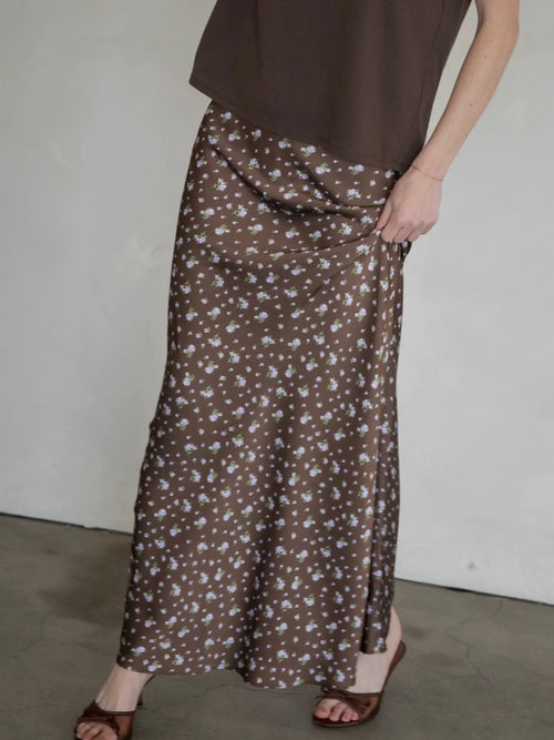 Aurora Skirt in Brown Floral