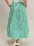 Stay Striped Maxi Skirt in Green
