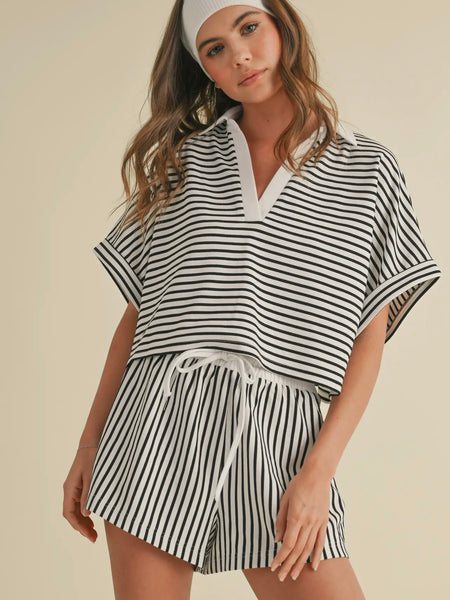 Step Into Stripes Set in White