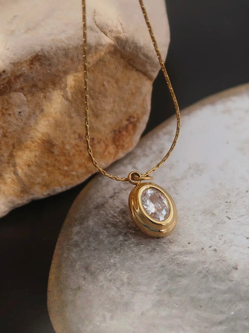 Cornelia Gemstone Necklace in CZ