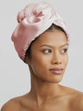 Satin Wrapped Hair Towel in Blush