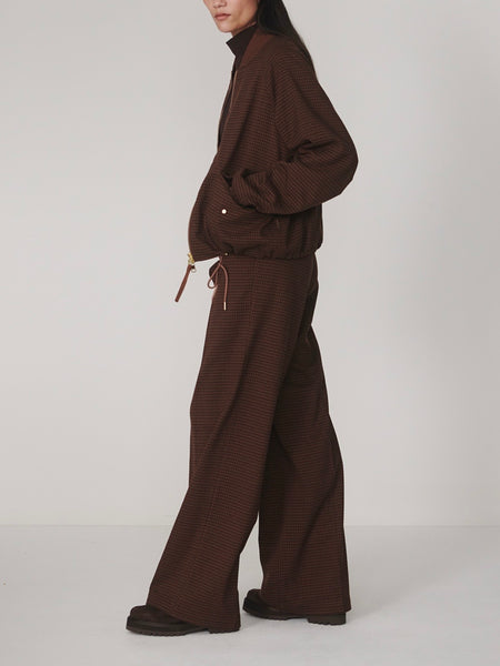 Layne Wide Leg 29.5 in Dark Cocoa Mini Check