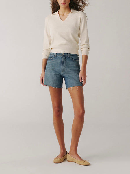 VVI Relaxed Short in Earth Mother Raw Hem