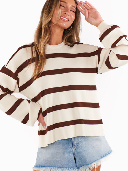 Pismo Sweater in Driftwood Stripe