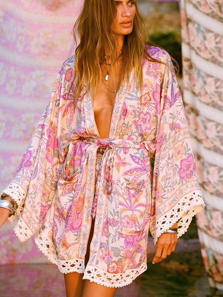 Mojave Lily Short Robe in Opal