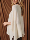 Loose Leaf Cape Sweater in Cream