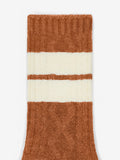 Eagleson Plush Cable Sock in Almond/Egret