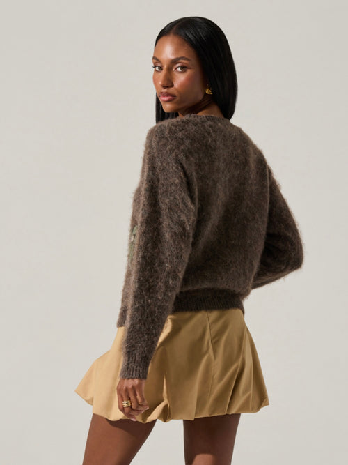 Conetta Sweater in Brown Green Floral