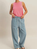 So Soft Drawstring Pants in Light Blue