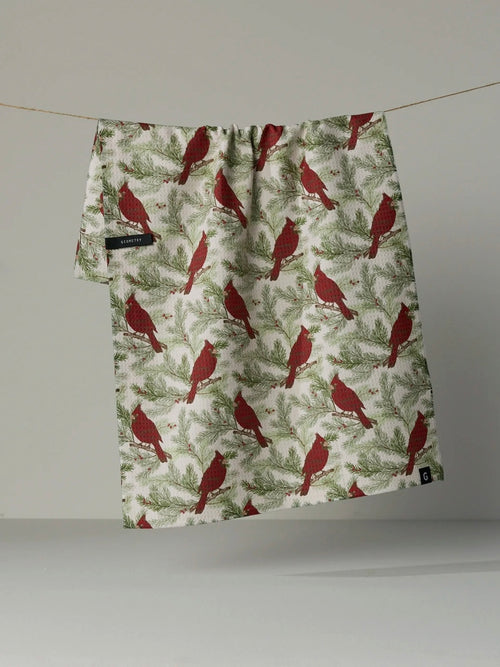 Winter Crimson Luxe Kitchen Towel