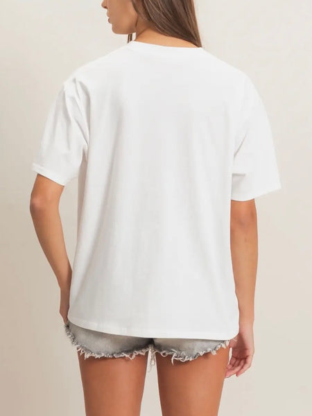 Candid Crew Neck Tee in White