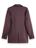 Leopard Jacquard Blazer in Bordeaux