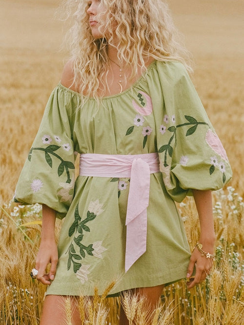 Wonderland Dress in Lime Essence