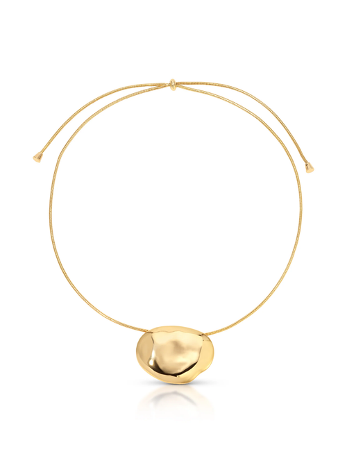 Molten Metal Pendant Necklace in Gold