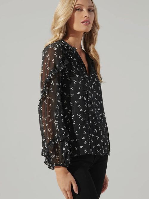No Doubt Ruffle Blouse in Black