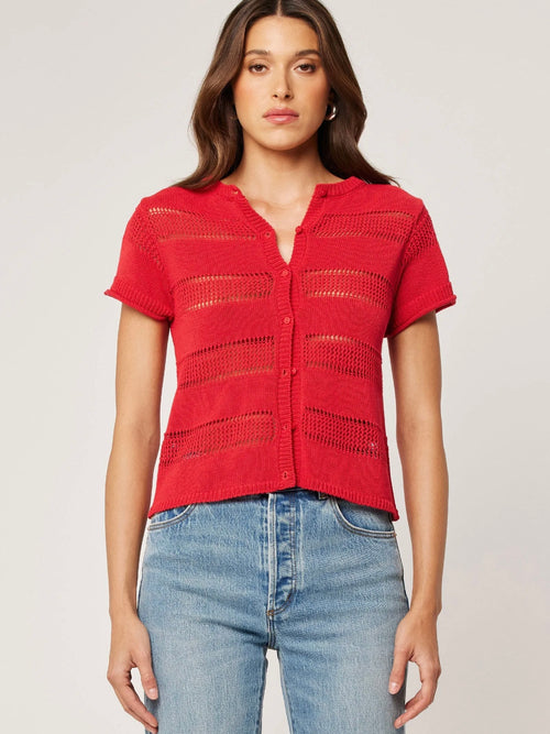 Isla Knit Top in Red