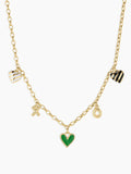 Campbell Heart Charm Necklace in Green
