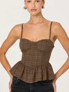 Baylin Top in Brown Plaid