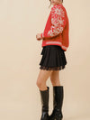 Earn Your Pearls Varsity Jacket in Red