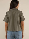 Holding On Tight Top in Khaki Green