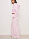 Brushed Fleece Wide Leg Pant in Washed Cotton Candy