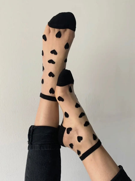 Estelle Polka Dot Sock in Black