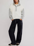 Colorblock Timeless Pullover in Heather Grey Combo