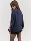 Molly Embroidered Pullover Sweater in Navy