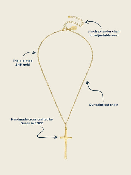 Dainty Tall Cross Necklace