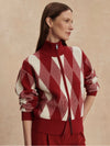 Karina Jacquard Knit Jacket in Red Dahlia