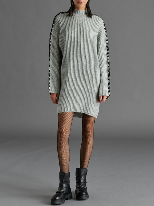 Gemma Sweater Dress in Heather Grey