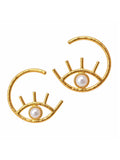 Evil Eye Pearl Hoops