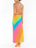 Island Nights Tube Dress in Salty Rainbow Stripe Knit