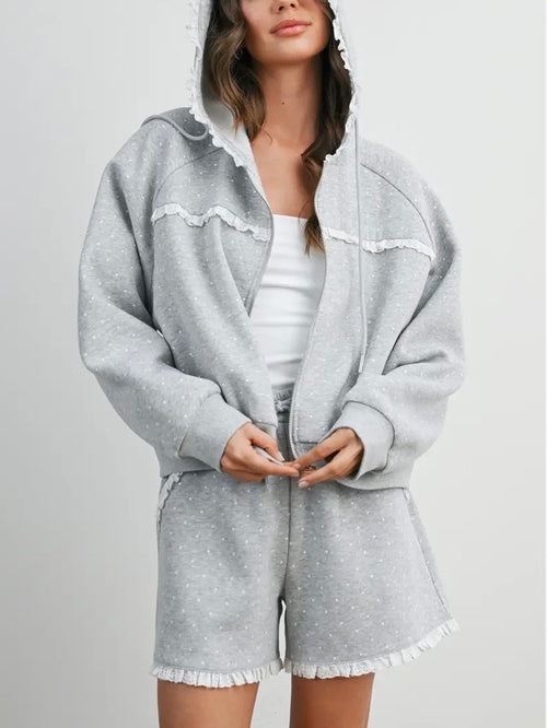 Connect The Dots Zip Up in Grey