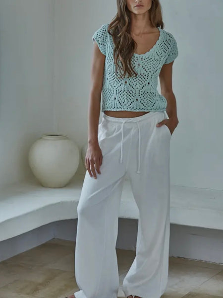 Aquamarine Approved Crochet Top in Mint
