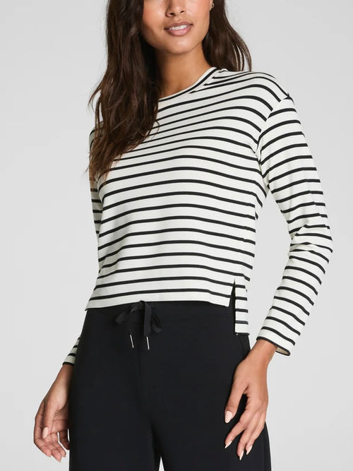 AirEssentials Relaxed Long Sleeve Top in Pier Stripe