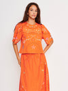 Pewter Top in Orange Embroidery