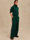 Brushed Rib Wide Leg Pant 28 in Pine Grove & Cement
